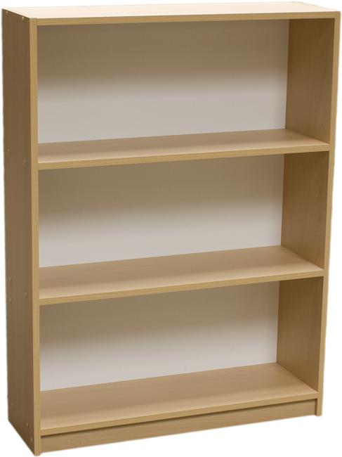 2 Shelf Beech Wooden Book Case (D 23cm x W 74cm x H 100cm)